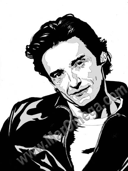 Hugh Jackman inked illustration