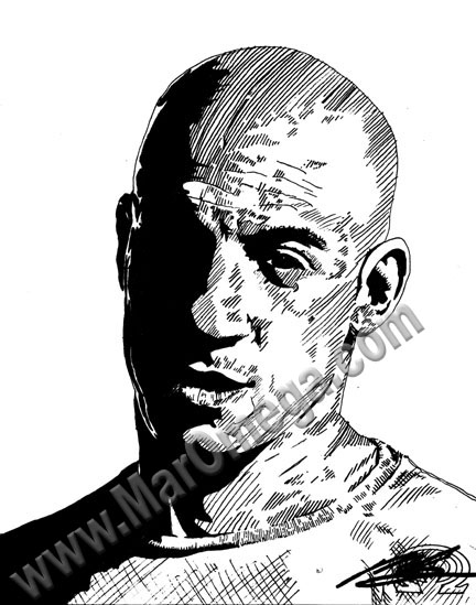 Vin Diesel inked illustration